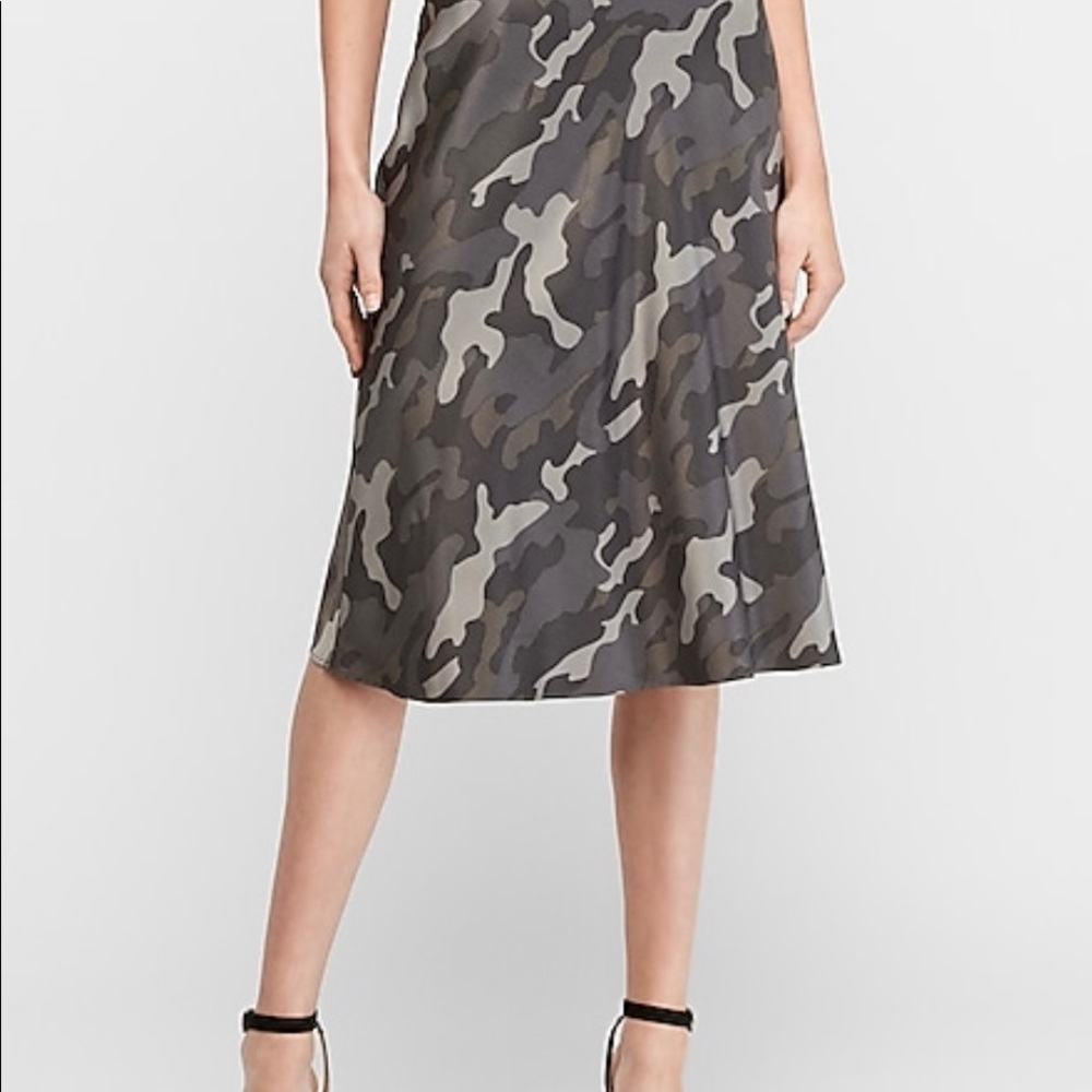 Express NEW Camo silky slip skirt